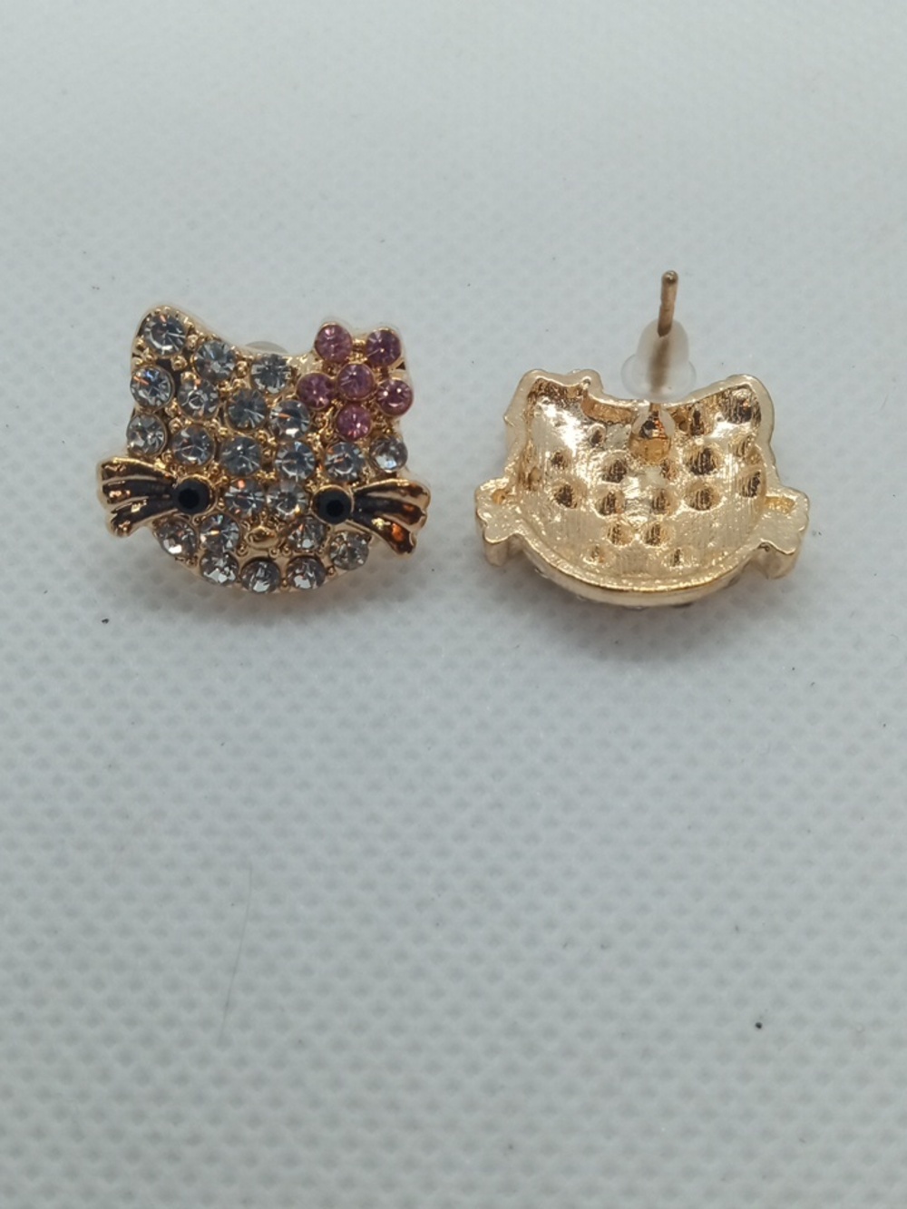 CRYSTAL KITTY EARRINGS - Picture 4 of 7
